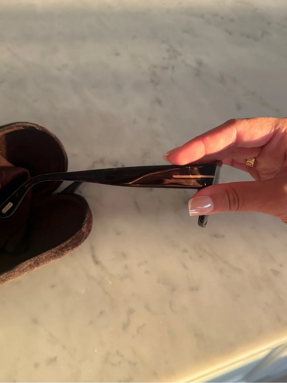 Tom Ford Black Gradient Mens Black Sunglasses with Gold Accent